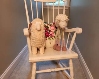 Beautiful white rocking chair I