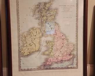 Framed map of British Island