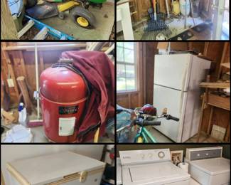 Washing machine and dryer stand up freezer and small deep freezer Grill yard tools lawn mower has been sold