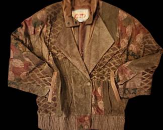 Avanti Vintage 80s Firo Brown Geometric Pattern Leather jacket