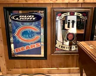 Chicago Bears & Bud Light sign - Lite Cold Beer sign 