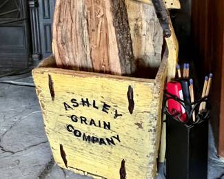 Ashley Grain company wooden crate 
