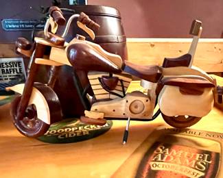 Wooden Harley Davidson motorcycle 