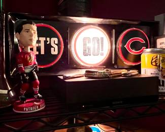 Lighted Chicago Bear sign -- "Go"  - 2nd light on