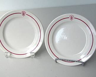 Two Indiana University dessert plates