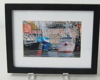 Watercolor Print Seattle Shipyard