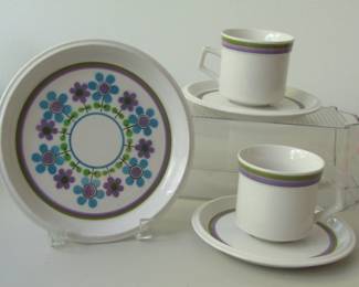 Vintage Mikasa Cups, Saucers, And Plate