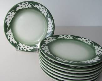 Eight Jackson China restaurant ware dinner plates
