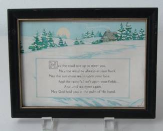 Framed print of an Irish blessing.