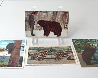 Four Antique Postcards Featuring Bears