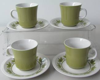 Set Of Four Vintage Mikasa Cups And Saucers