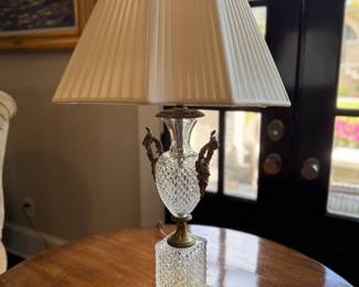 19th Century Crystal Lamp, 18in 