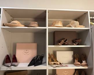 Womens high end/designer clothing (Size M-L shoes size 39 1/2 (9.5) ). Brands: Prada, Manolo Blahnik, Gucci, Ralph Lauren black & purple labels, Burberry, Gorgio Armani, Chloe,  MaxMara, Rag & Bone, Theory, Vince, Silk & Cashmere items and SO much more! 