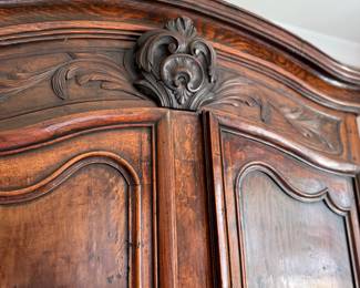 19th Century French Provincial Walnut Armoire, 89in x 57in x 26in 