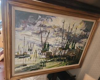 21st Century American School Cave Nautical Scene, oil on canvas, 29.5 in x 41.5 in 