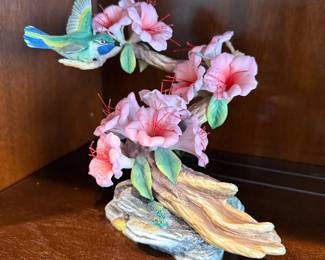 20th Century Boehm Porcelain Studio Hummingbird with Azaleas 