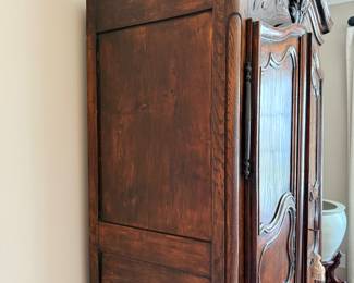 19th Century French Provincial Walnut Armoire, 89in x 57in x 26in 