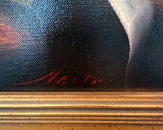 Bouquet of Flower by W. Martin, Oil on Canvas with gilt wood frame. 30 x 24in 
