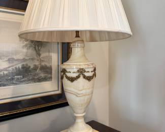 19th Century Alabaster lamp (#2), 19 x 8 in 