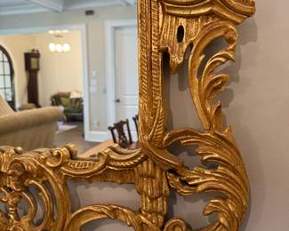 20th Century Chinese Chippendale Style Mirror with pagoda crest, 62 x 31 in