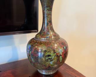 19th Century Cloisonne Vase #1 12 x3.5in