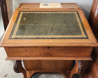 Late 19th Century Victorian Maple Davenport Captain's Desk, 33.5"h x 25"w x 23 3/4"d