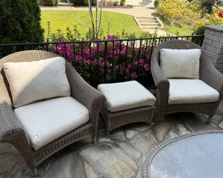 Restoration Hardware Hampshire chairs and ottoman 