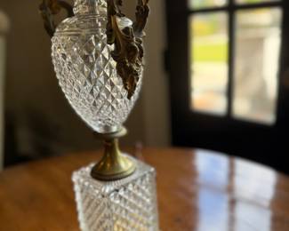 19th Century Crystal Lamp, 18in