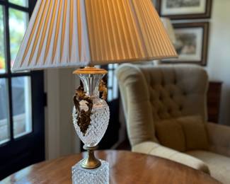19th Century Crystal Lamp, 18in