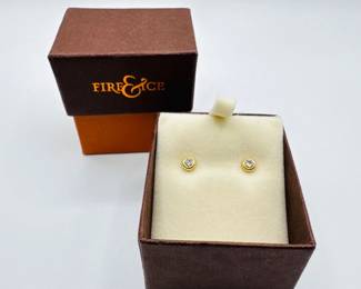 27 FireIce14KGoldDiamondStudEarrings20ctwBezelSet