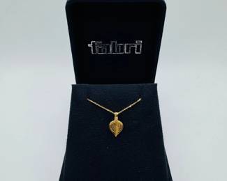 24 14KGoldFabriLeafPendantNecklace17ChainMadeinTurkey226g