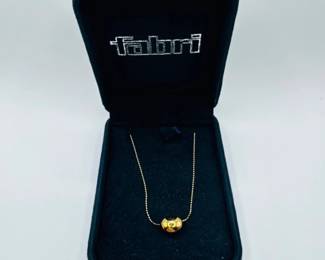 3 14KGoldFabriNecklacewBeadPendanton18BallChain172g