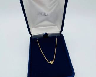 4 14KGoldFabriBezelNecklacewChampagneDiamondPendant22g