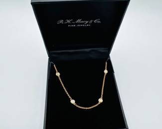 22 14KRoseGoldDiamondBezelNecklace12CTTW273g
