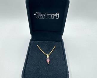 65 14KGoldNecklacewRhodoliteGarnetPendant327g