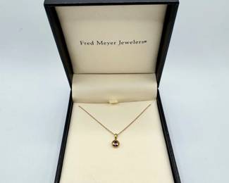 43 10KGoldDaintyNecklacewAmethystPendant97g
