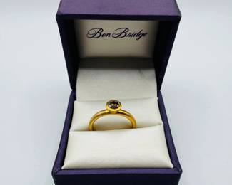 8 BenBridge14KBrushedGoldRingwChocolateBrownDiamond42g