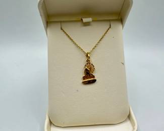52 14KGoldMykonosWindmillPendantNecklace418g