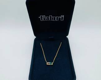 15 14KGoldFabriAfricanTourmalineBarPendantNecklace216g