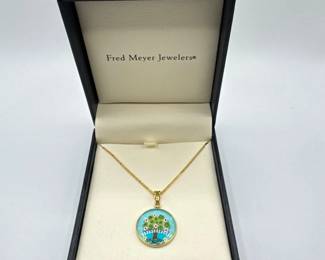 64 14KGold18Chain35gwMuranoGlassTreeofLifePendant
