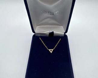 63 14kGoldDiamondTriangleNecklacebyGabrielCo195g