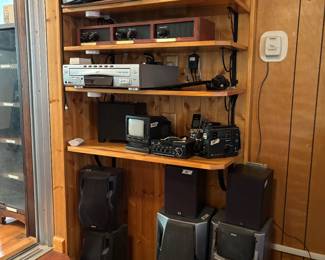 Stereo, AM/FM turner, Speakers, TV's, WiFi connectors.