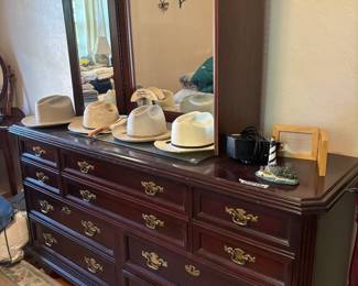 12 Drawer Dresser with Mirror, Vintage Stetson Hats