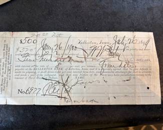 Bank note from 1899