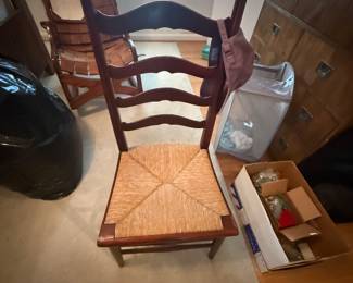 Rush chair 
37” H x 17”L x 15.5” D