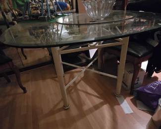Beveled glass top table