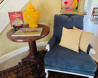 Blue velvet chair