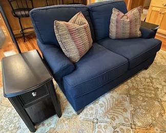 King Hickory Blue Upholstered Love Seat.