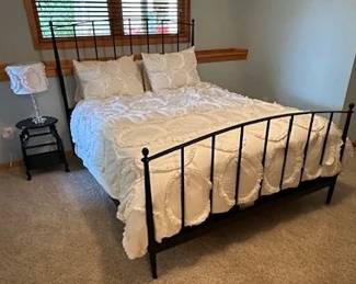 Queen-Sized Crate and Barrel Mason Shadow Bed with Mattresses (Bedding sold separately)