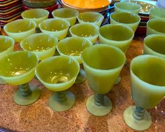Vintage Javit Sherbert Dishes and Water Glasses